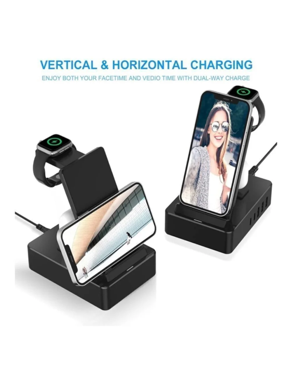 8 in 1 Multifunctional Wireless Charger in Black. New in Box!